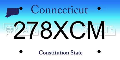 278XCM Connecticut License Plate