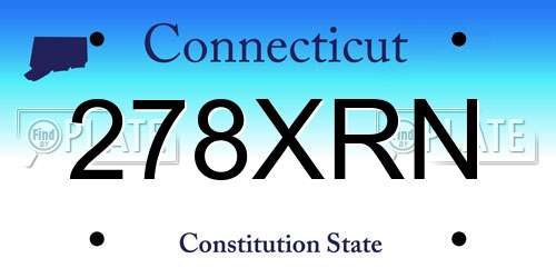 278XRN Connecticut License Plate