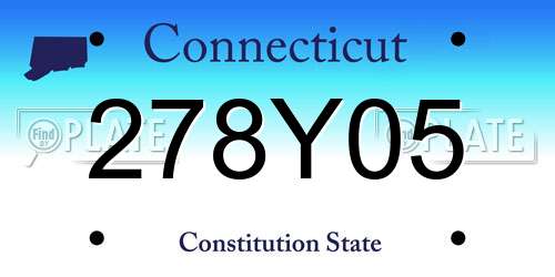 278Y05 Connecticut License Plate