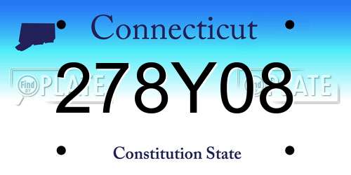 278Y08 Connecticut License Plate