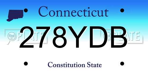 278YDB Connecticut License Plate