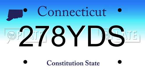 278YDS Connecticut License Plate