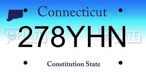 278YHN Connecticut License Plate