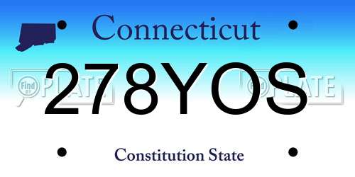 278YOS Connecticut License Plate