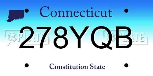 278YQB Connecticut License Plate