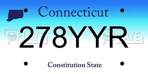 278YYR Connecticut License Plate