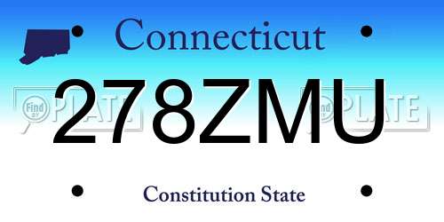 278ZMU Connecticut License Plate