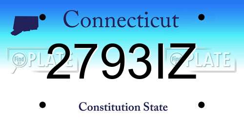 2793IZ Connecticut License Plate