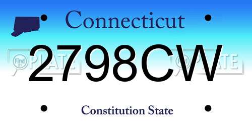 2798CW Connecticut License Plate