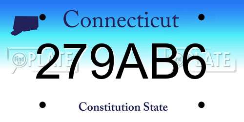 279AB6 Connecticut License Plate