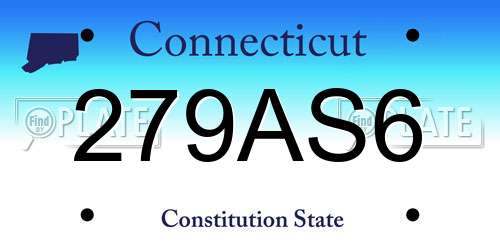 279AS6 Connecticut License Plate