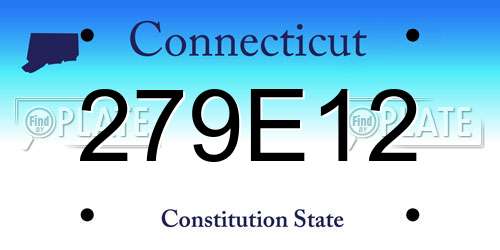 279E12 Connecticut License Plate