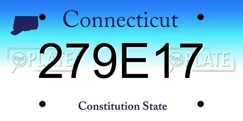 279E17 Connecticut License Plate