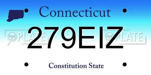 279EIZ Connecticut License Plate