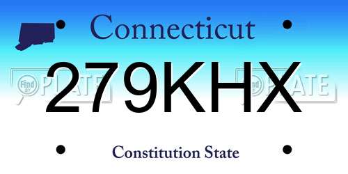 279KHX Connecticut License Plate