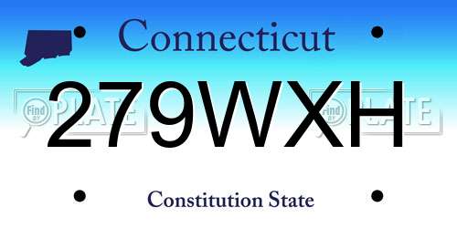 279WXH Connecticut License Plate