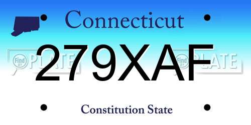 279XAF Connecticut License Plate