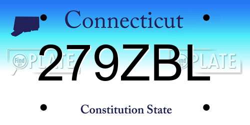 279ZBL Connecticut License Plate