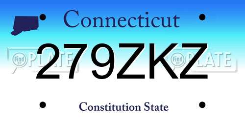 279ZKZ Connecticut License Plate