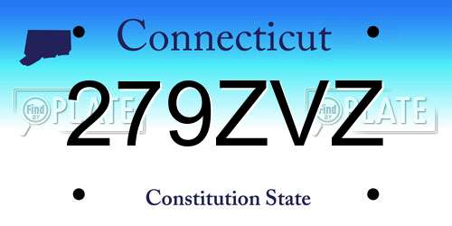 279ZVZ Connecticut License Plate