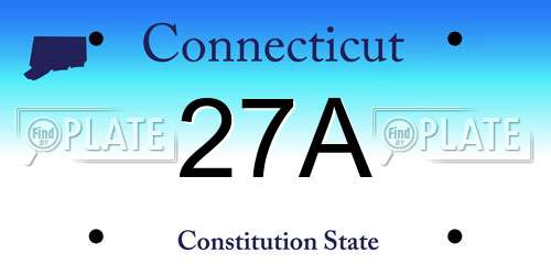 27A Connecticut License Plate