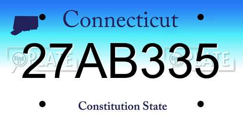 27AB335 Connecticut License Plate