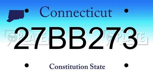 27BB273 Connecticut License Plate