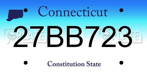 27BB723 Connecticut License Plate