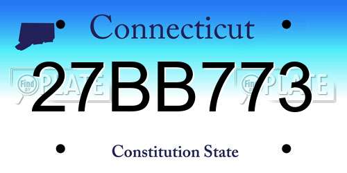 27BB773 Connecticut License Plate