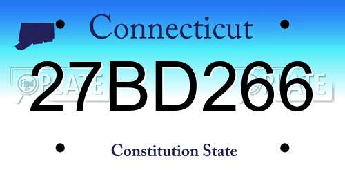 27BD266 Connecticut License Plate
