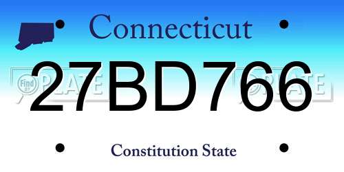 27BD766 Connecticut License Plate