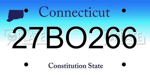 27BO266 Connecticut License Plate