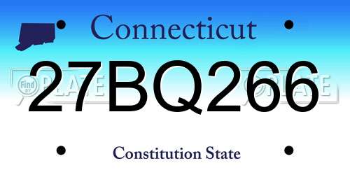 27BQ266 Connecticut License Plate