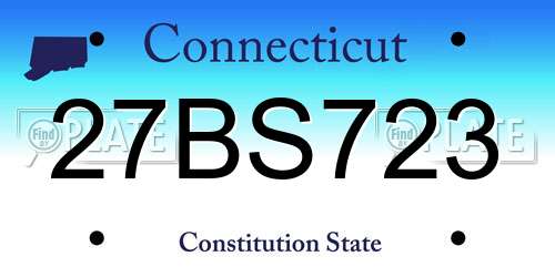 27BS723 Connecticut License Plate