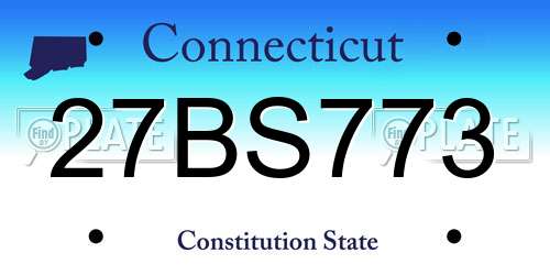 27BS773 Connecticut License Plate