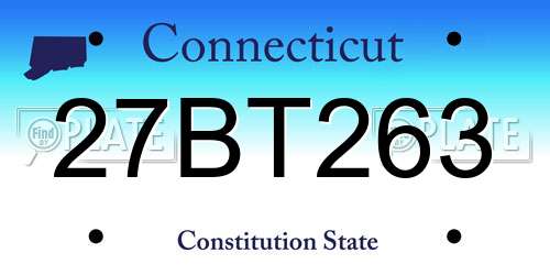 27BT263 Connecticut License Plate