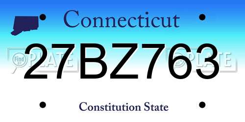 27BZ763 Connecticut License Plate