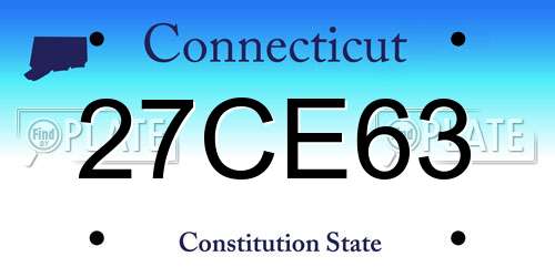 27CE63 Connecticut License Plate
