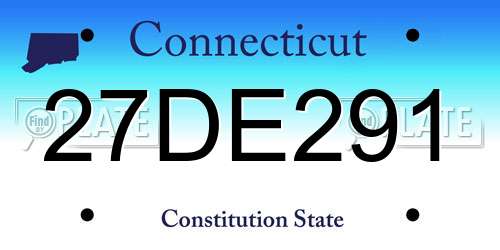 27DE291 Connecticut License Plate