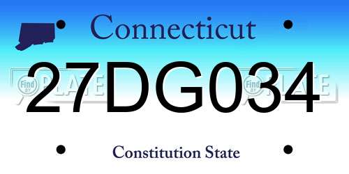 27DG034 Connecticut License Plate