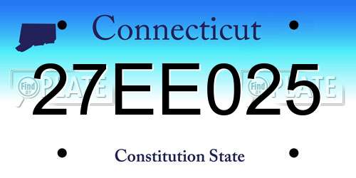 27EE025 Connecticut License Plate