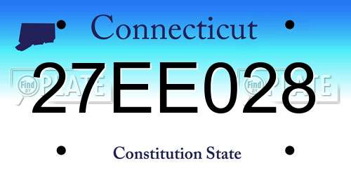 27EE028 Connecticut License Plate