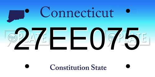 27EE075 Connecticut License Plate
