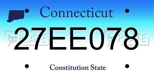 27EE078 Connecticut License Plate