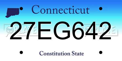 27EG642 Connecticut License Plate