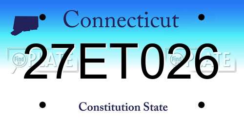 27ET026 Connecticut License Plate