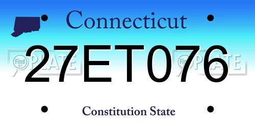 27ET076 Connecticut License Plate