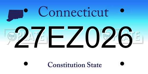 27EZ026 Connecticut License Plate
