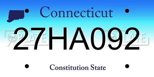 27HA092 Connecticut License Plate