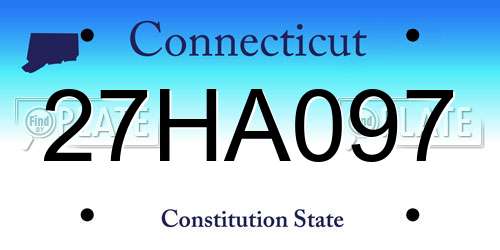 27HA097 Connecticut License Plate